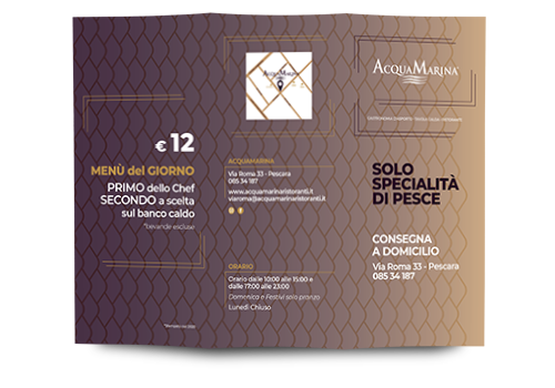 Acquamarina Ristoranti Pescara - Menù Via Roma